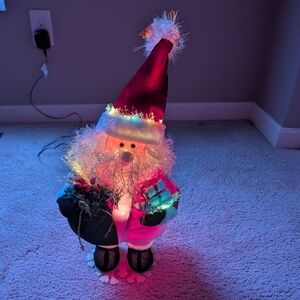 Santa Claus with Color-Changing Fiber Optic Lights